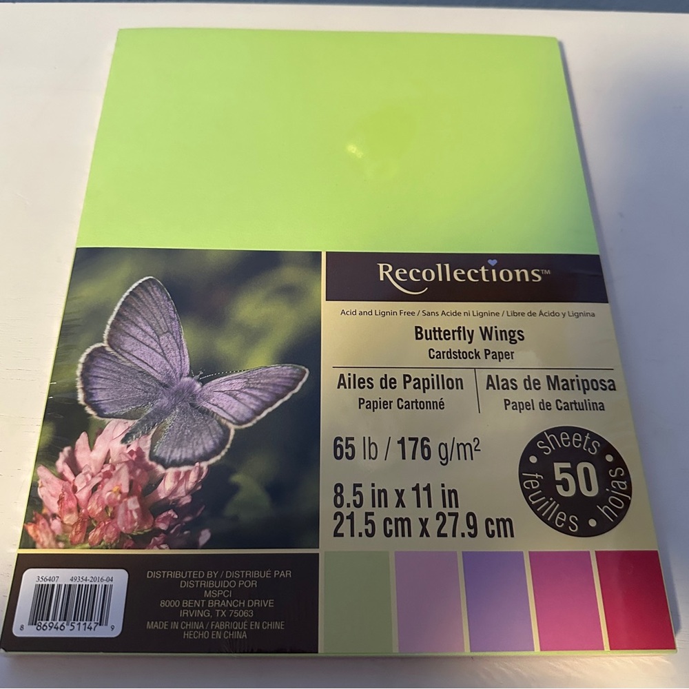 Recollections Butterfly Wings Cardstock Paper 50 Sheets